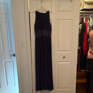 JS Boutique Navy Beaded Waist Maxi Dress